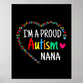 Poster Autiste | Je suis une fière autisme Nana Puzzle Pi