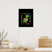 Poster Autiste |Voir La Table Pas La Tortue Étiquette Puz (Cuisine)