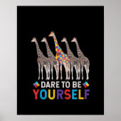 Poster Autistic|Oser être différent Giraffe Puzzle Pièce (Devant)