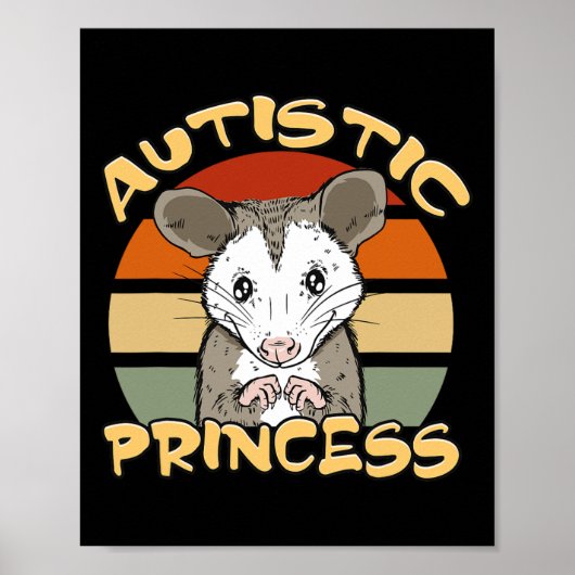 Poster Autistic Princess Cute Opossum Sensibilisation sur (Devant)