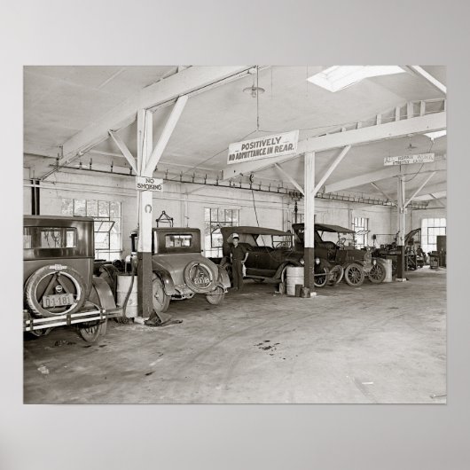 Poster Auto Dealer Repair Shop, 1926. Photo vintage (Devant)