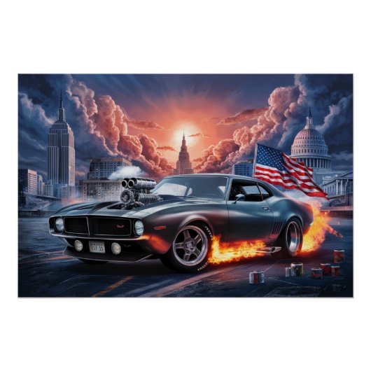 Poster Auto Drapeaux 03 (Devant)