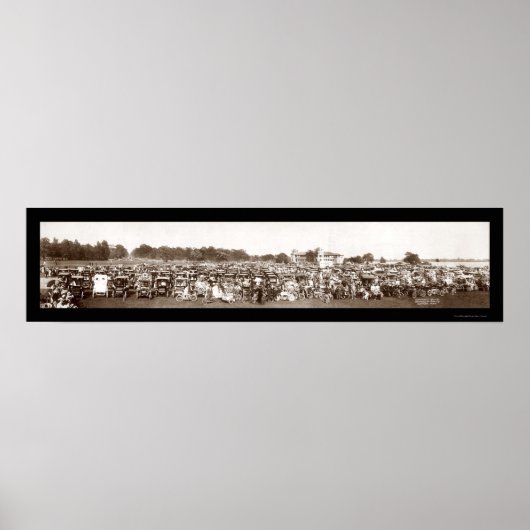 Poster Auto Parade Detroit Photo 1909 (Devant)