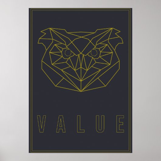 Poster auto-soignant origami jaune valeur (Devant)