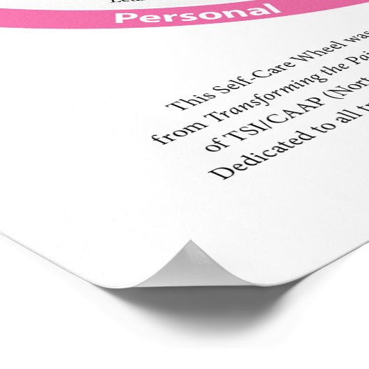 Poster auto-soignant Roue en couleur! (Coin)