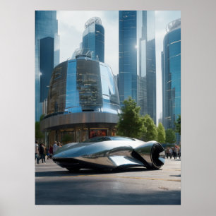 Poster Auto Wow ! Voiture futuriste
