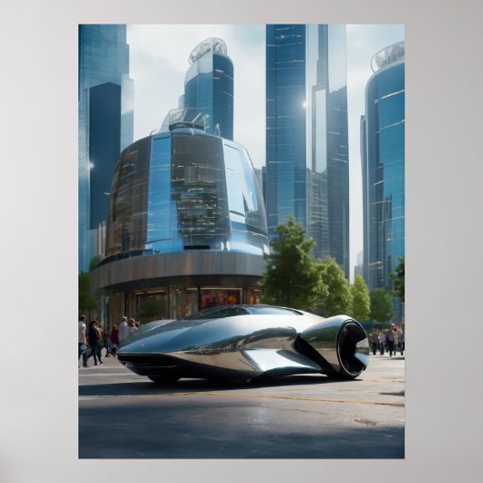 Poster Auto Wow ! Voiture futuriste (Devant)