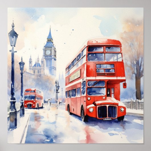 Poster Autobus à impériale rouge de Londres, (C) (Devant)