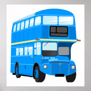 Poster Autobus bleu