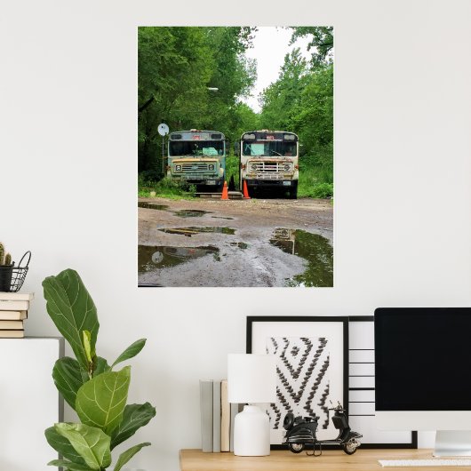 Poster Autobus de l'ancienne école (Bureau à domicile)