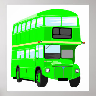 Poster Autobus vert