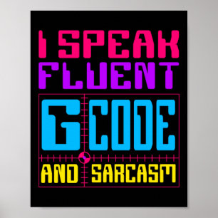 Poster Autocollant à code G fluide cnc