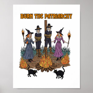 Poster Autocollant Art de Sorcière Brûler le Patriarcat