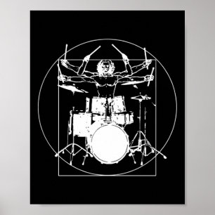 Poster Autocollant de batteur de l'Homme de Vitruve