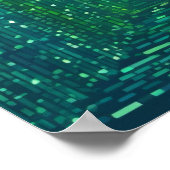 Poster Autocollant de programmeur de réseau de code binai (Coin)