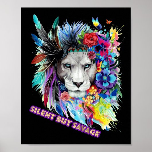 Poster Autocollant Lion Sauvage (Devant)