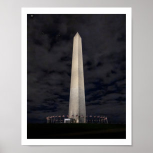 Poster Autocollant Monument Washington la nuit