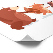 Poster Autocollant mural de pépinière forestière Animaux  (Coin)