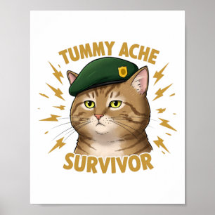 Poster Autocollant survivant mal de ventre