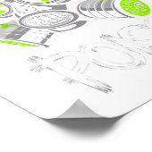 Poster Autocollant Toxic Skull Drifter  (Coin)