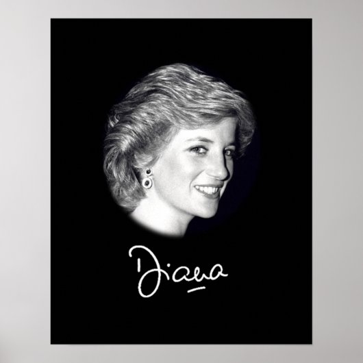 Poster autographe de la princesse Diana (Devant)