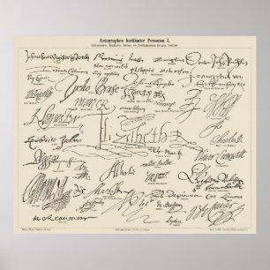 Poster Autographes célèbres