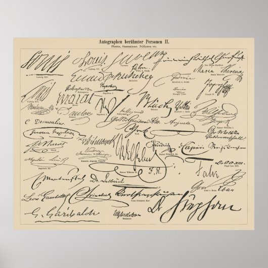 Poster Autographes célèbres 2 (Devant)