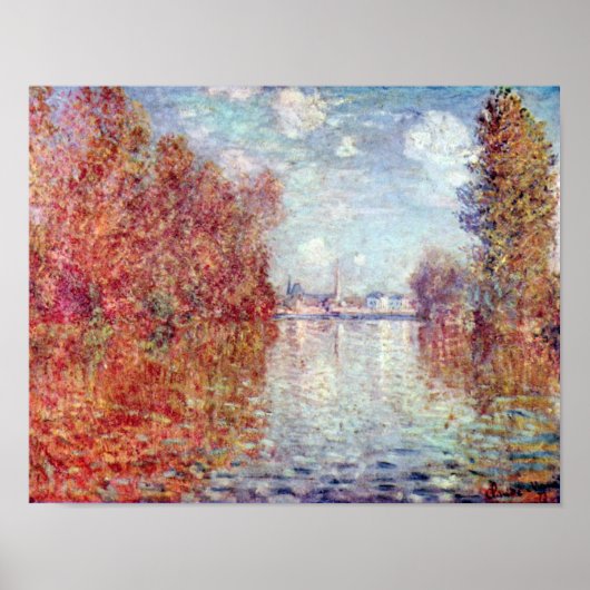 Poster Automne à Argenteuil par Claude Monet (Devant)