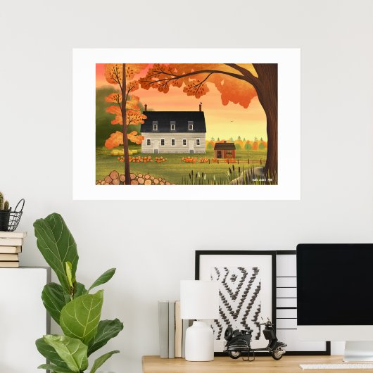 Poster Automne Agritourisme Automne Citrouille Grande imp (Bureau à domicile)