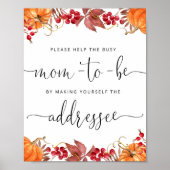 Poster Automne Aide la maman à être occupée Adresse une e (Devant)