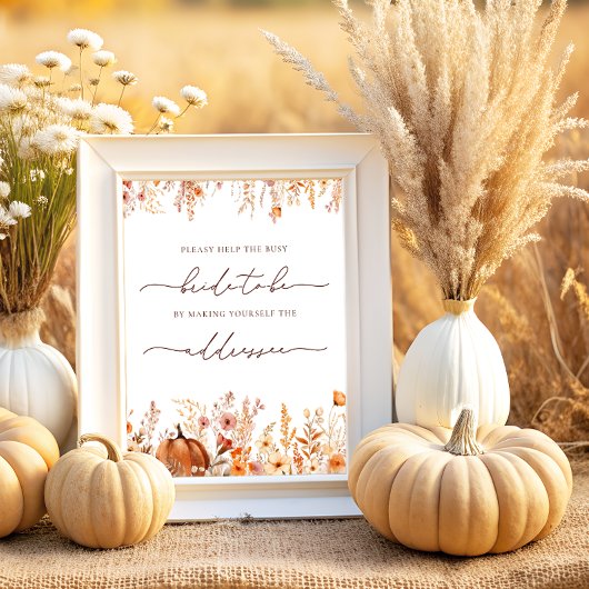 Poster Automne Aide l'épouse occupée Adresse une envelopp