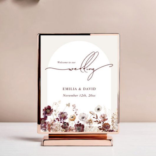 Poster Automne Anemone Arch Mariage Script Bienvenue