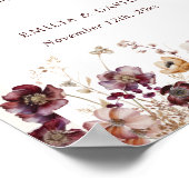 Poster Automne Anemone Arch Mariage Script Bienvenue (Coin)