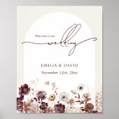 Poster Automne Anemone Arch Mariage Script Bienvenue (Devant)