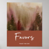 Poster Automne Aquarelle Forêt Terracota faveurs (Devant)
