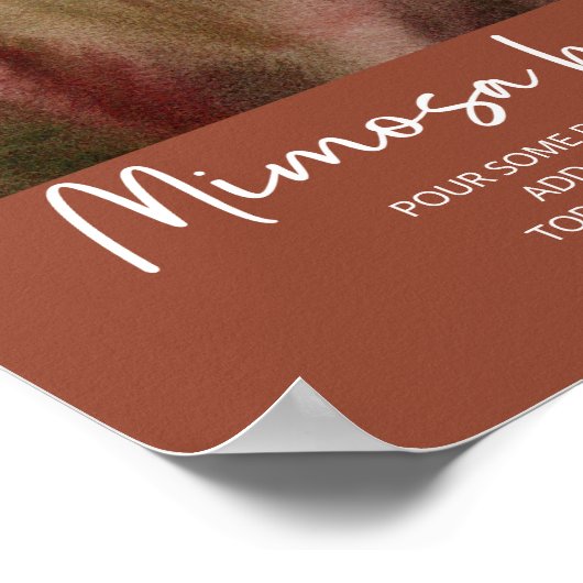 Poster Automne Aquarelle Forêt Terracota Mimosa Bar (Coin)