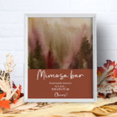 Poster Automne Aquarelle Forêt Terracota Mimosa Bar