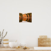 Poster Automne Arbres Lac Orange Automne Thème Sketch Art (Cuisine)