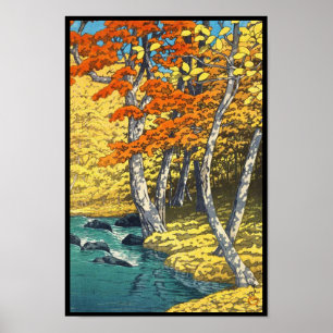 Poster Automne au hanga de tibia de paysage d'Oirase