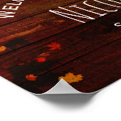 Poster Automne Automne Bois rustique & Chaînes Mariage (Coin)