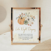Poster Automne Automne Floral Citrouille Late Night Diapo