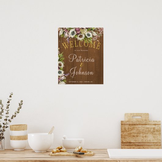 Poster Automne automne grange rustique bois mariage signe (Cuisine)