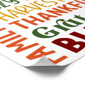 Poster Automne Automne Hiver Thanksgiving Vacances Merci (Coin)