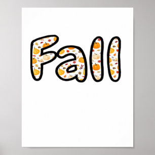 Poster Automne avec Arrière - plan Citrouille Automne Sai