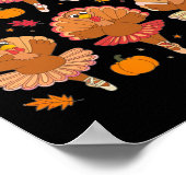 Poster Automne Ballerinas Danser mignonne Turquie Thanksg (Coin)