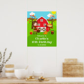 Poster Automne Barnyard Anniversaire Brown Cheveux Fille  (Cuisine)