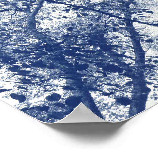 Poster Automne Bleu - Effet Cyanotype (Coin)