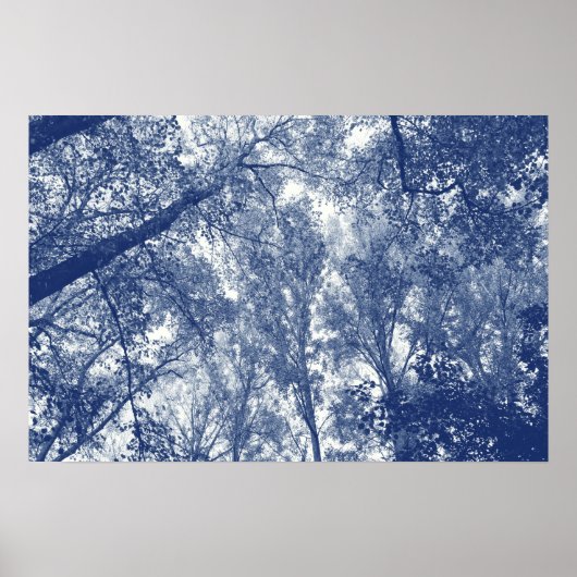 Poster Automne Bleu - Effet Cyanotype (Devant)