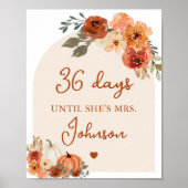 Poster Automne Boho Terracotta Jours Citrouilles Jusqu'à  (Devant)