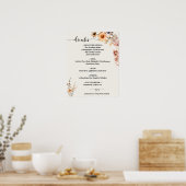 Poster Automne Boissons Mariages Fleurs sauvages Menu Sig (Cuisine)